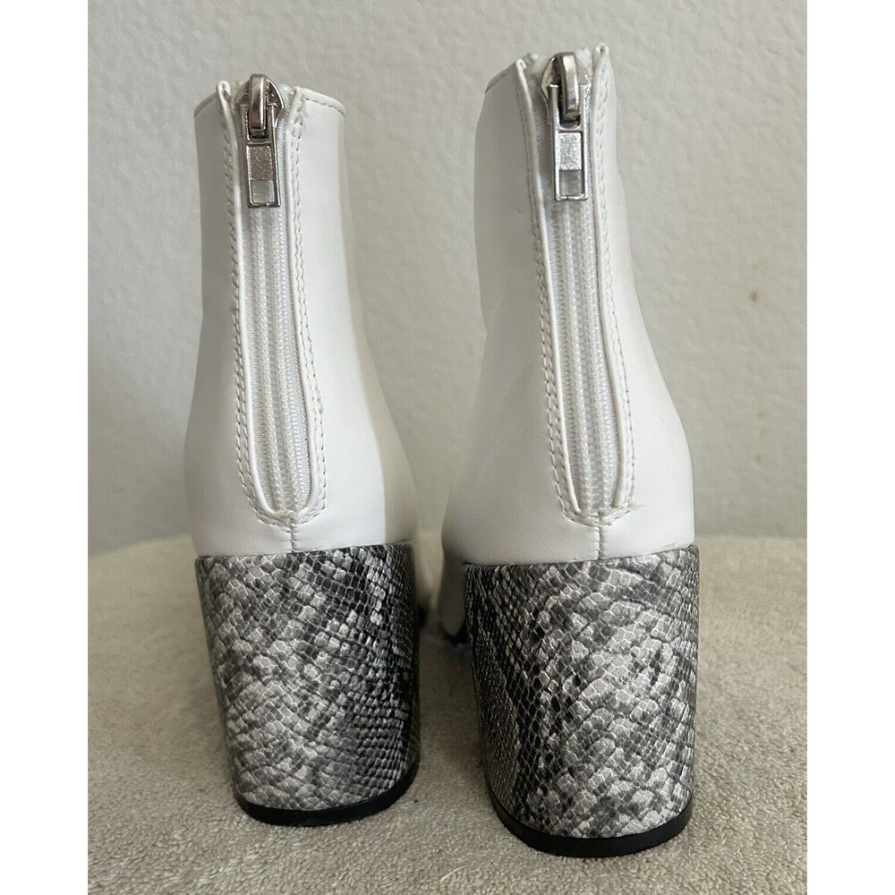 Truffle Collection Women's Size 7 White Snake Skin Block Ankle Boots - Picture 12 of 13